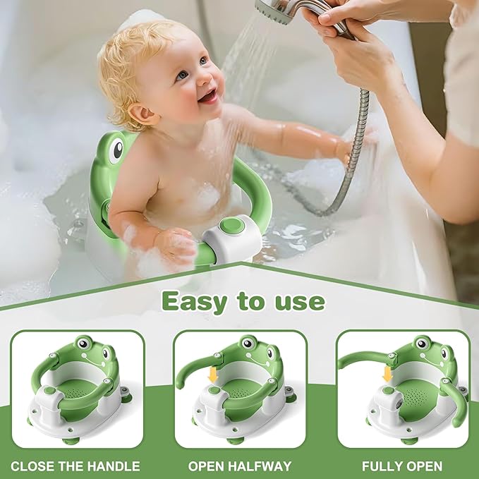 Baby Bath Seat for Babies 6 Months & up Non-Slip Toddler Bath Seats for Sitting Up Infant Bathtub Chair with Suction Cups and Soft Cushion for Baby Shower Tub Seat-CubbioJoy