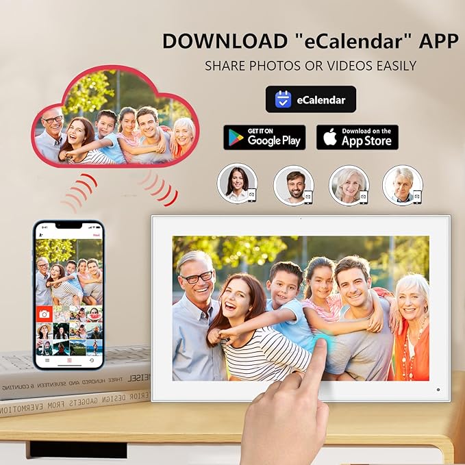 15.6 Inch Smart Digital Calendar Wall Planner & Chore Chart, IPS FHD 1920x1080 Touchscreen Interactive Display for Family Schedules, Streamline Household Organization-CubbioJoy