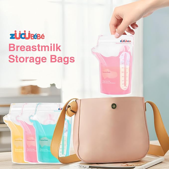 Breastmilk Storage Bags(180 Count)，8oz Milk Storage Bags for Breastfeeding，BPA Free with Easy Pour Spout, Self Standing, for Refrigeration and Freezing-CubbioJoy