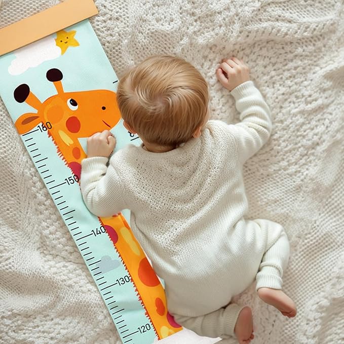 Customize Name Kids Height Chart for Wall, Giraffe Growth Chart for Wall, Kids Growth & Measuring Chart in Inches, Fun & Stylish Height Tracker for Children, Nursery Decor Essentials-CubbioJoy