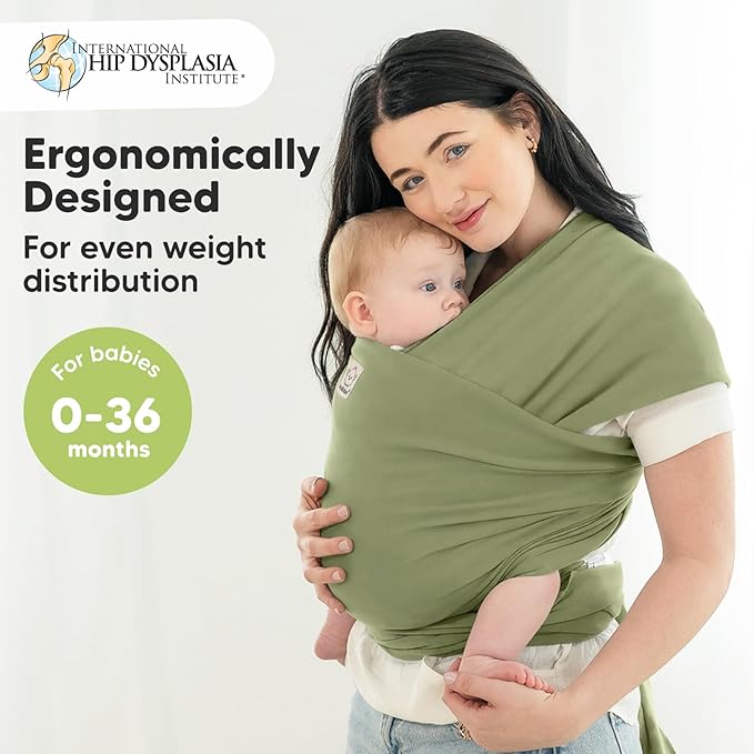 KeaBabies Baby Wrap Carrier - All in 1 Original Baby Carrier Newborn to Toddler Sling, Easy to Wear, Hands Free Bonding, Lightweight, Breathable Infant Wraps (Dusty Olive)-CubbioJoy