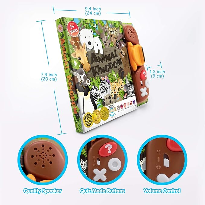 BEST LEARNING Book Reader Animal Kingdom - Educational Talking Sound Toy to Learn Animals with Quiz Games for Kids Ages 3 to 8 Years Old | Ideal 3-5 Boy or Girl Birthday Gift-CubbioJoy
