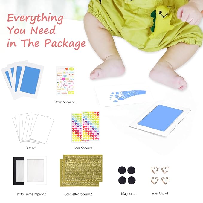 Inkless Baby Hand and Footprint Kit,Clean Touch Ink Pad for Baby Footprint Kit,No Mess Dog Paw Print Kit,DIY Footprint Ink for Baby Keepsake Gifts for Boys and Girls-CubbioJoy