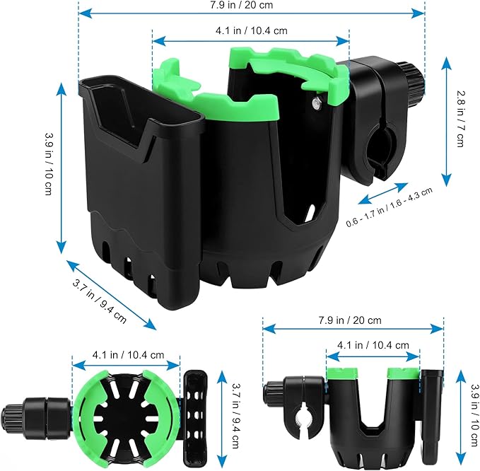 Accmor Stroller Cup Holder with Phone Holder, Universal Cup Holder, Bike Cup Holder, 360° Rotatable Large Caliber Drinks Holder for Stroller, Bike, Wheelchair, Walker-CubbioJoy