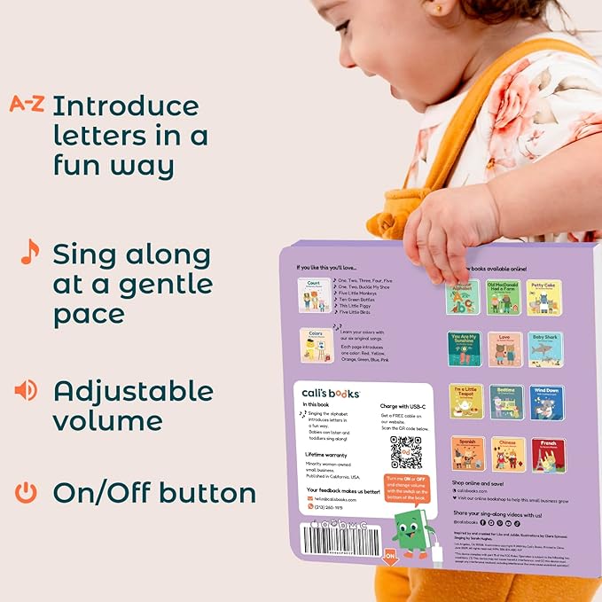 Cali's Books Alphabet Book for Toddlers 1-3 - Learn ABC, Musical Books for Kids, Interactive Talking Baby Toddler Sound Book, Educational Song Learning Toys, Singing and Speech Music Toy for Babies-CubbioJoy