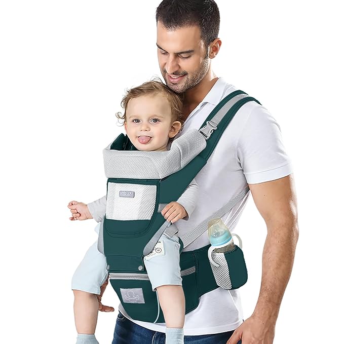 Baby Carrier Ergonomic Infant Carrier with Hip Seat Kangaroo Bag Soft Baby Carrier Newborn to Toddler 7-45lbs Front and Back Baby Holder Carrier for Men/Women Dad Mom-CubbioJoy