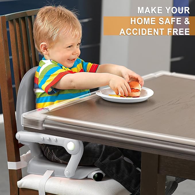 Baby Proofing, 0.4in Edge Protector Strip Clear, Thickened Silicone Soft Corner Protectors with Upgraded Pre-Taped Strong Adhesive, 19.6ft Edge Protectors for Cabinets, Tables, Drawers (White)-CubbioJoy