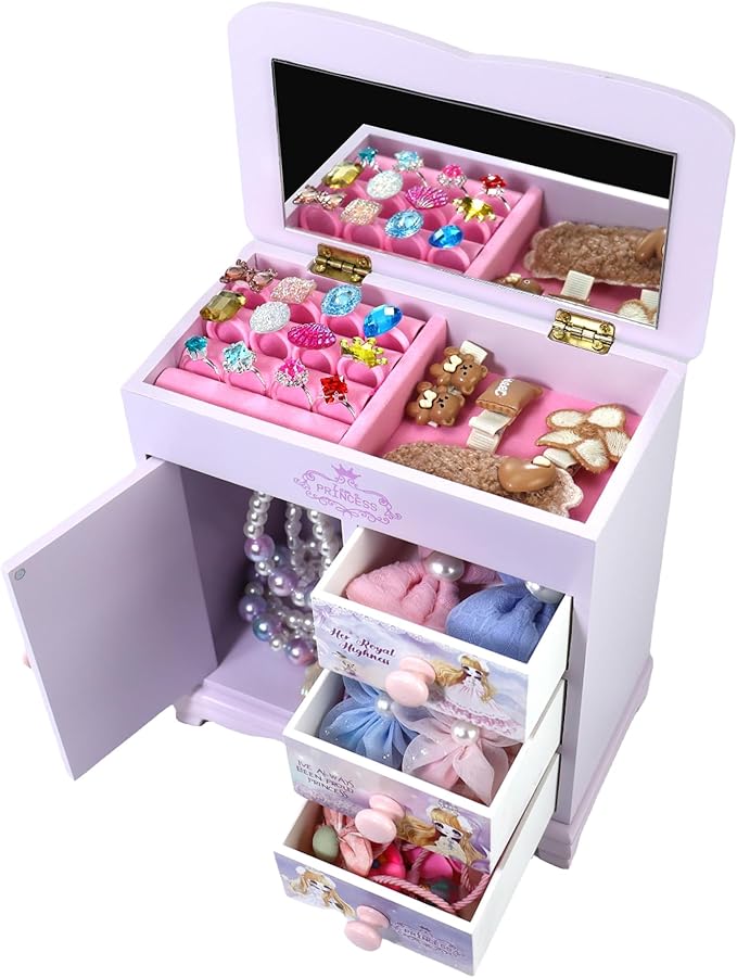 Children's Jewelry Box for Girls - Purple, Little Girl Birthday &-CubbioJoy