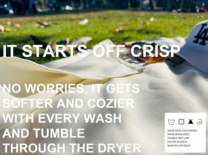 4’9” x 6’3” White Lightweight Water-Resistant Canvas Mat – Picnic, Outdoor, Beach, Park, Camping, Toy Mat-CubbioJoy