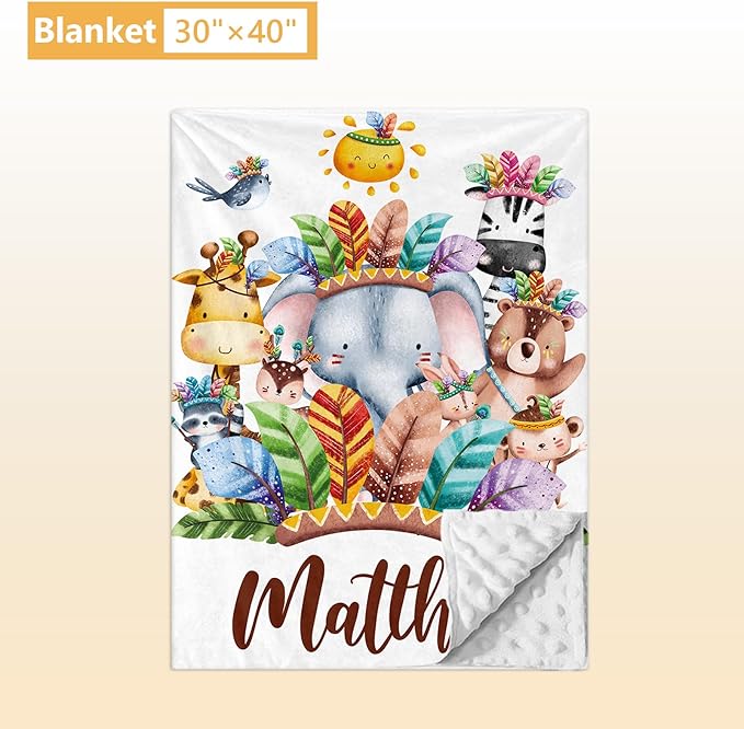 Custom Crib Bedding Set, 5 Pcs Customized Baby Crib Set with Name, Double Layer Baby Bedding Set for Girls Boys, Personalized for Nursery Infants Toddlers, Cute Animals-CubbioJoy