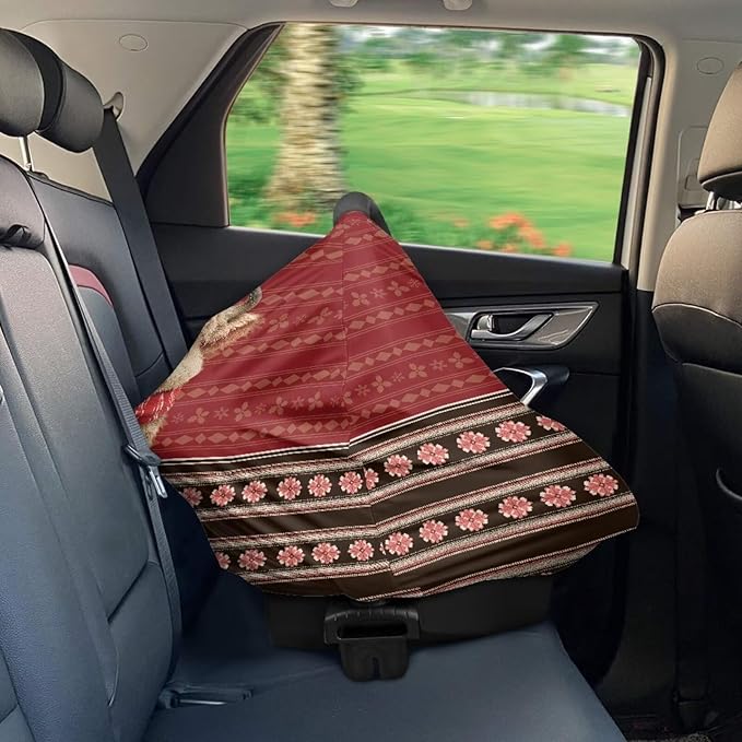 Binienty Christmas Highland Cow Car Seat Canopies for Baby Boys Girls, Mom Nursing Breastfeeding Covers Infant Stroller Cover, Holiday Gifts-CubbioJoy
