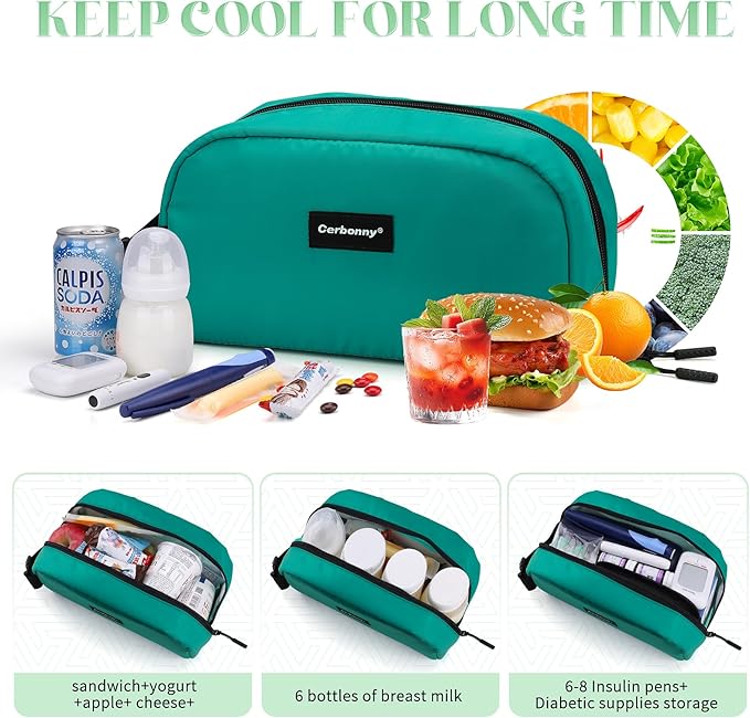 Cerbonny Small Cooler Bag Freezable Lunch Bag for Work School Travel, Leak-proof, Insulated, Waterproof, Portable, 3.5L, Iron Blue-2-CubbioJoy