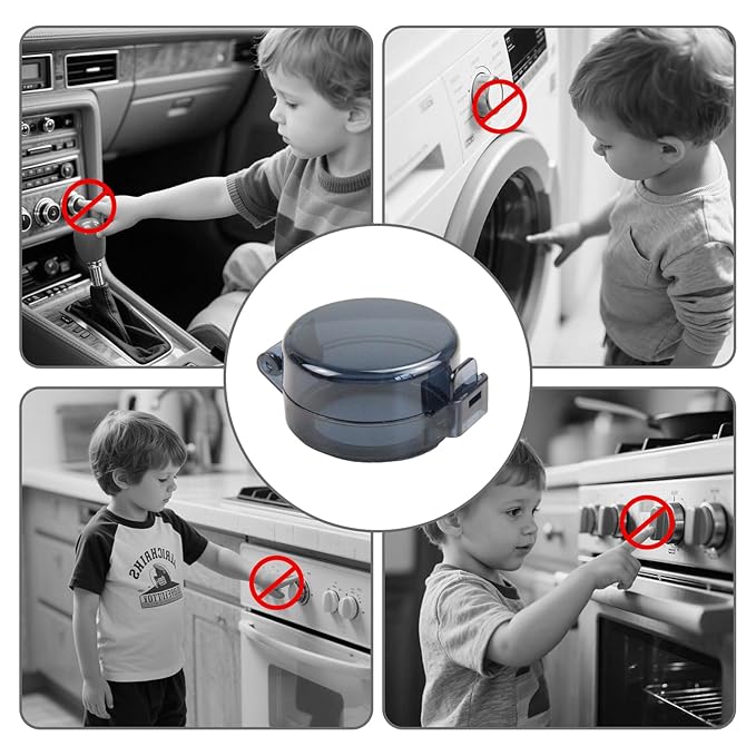 2 Pack Deadbolt Child Safety Lock Cover - Child Proof Deadbolt Cover & Door Knob Protector, Deadbolt Lock Cover for Kids, Prevents Accidental Locking (Fits Standard Locks) (Black)-CubbioJoy