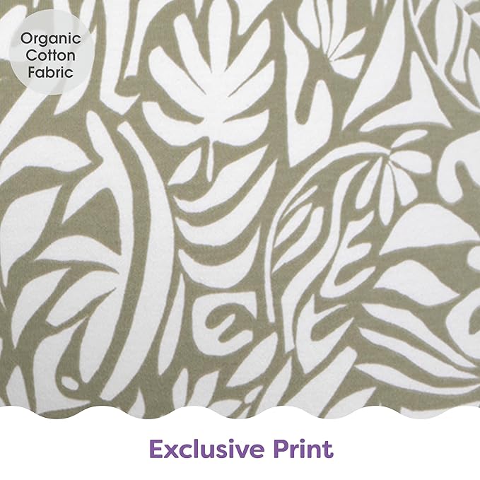 Boppy Nursing Pillow - Ergonomic Bottle & Breastfeeding Pillow, Higher, Firmer & Larger, Water-Repellent with Washable Organic Cotton Cover, Baby Safety Alliance Verified - Green Cut Out Leaves-CubbioJoy