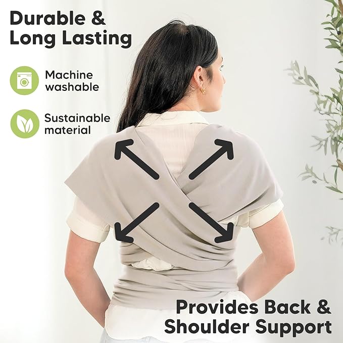 KeaBabies Baby Wrap Carrier - All in 1 Original Baby Carrier Newborn to Toddler Sling, Easy to Wear, Hands Free Bonding, Lightweight, Breathable Infant Wraps (Stone Gray)-CubbioJoy
