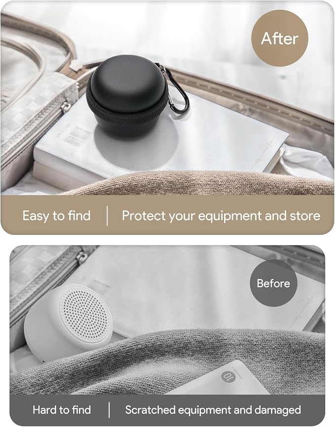 Carrying Case for Babelio White Noise Machine, Mini Sound Machine Protective Compact Traveling Storage Bag, Scratches Shockproof Waterproof (Only Case) (Black, S)-CubbioJoy