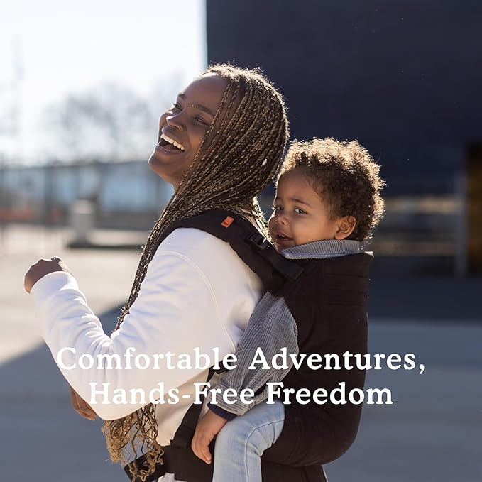 Beco Baby Carrier Toddler Carrier with Extra Wide Seat - 100% Cotton Carrying Backpack Style & Front-Carry,Lightweight & Breathable Child Carrier, Toddler Sling Carrier 20-60 lbs (Metro Black)-CubbioJoy