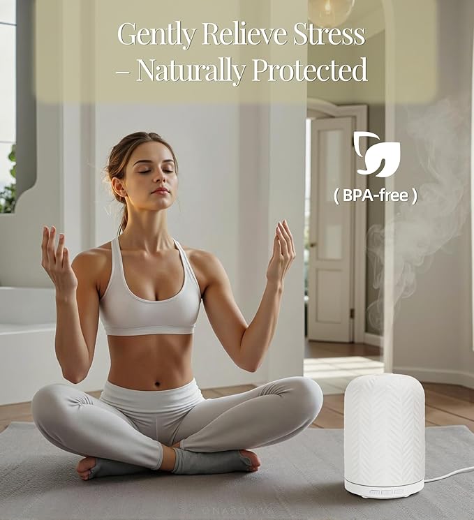 Aromatherapy Diffuser – Ultrasonic Essential Oil Diffuser, Health Night Light, Timer & Auto Shut-Off, BPA-Free, 120ml Diffusers for Home, Office, or Spa-CubbioJoy