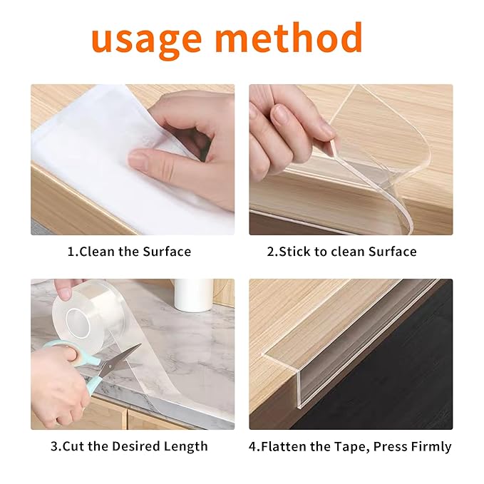 3Pack Soft Corner Protectors for Furniture Strip,2 in x 9.84 Ft,Wall Corner Bumper Tape,Desk Edge,Baseboard Protector,Clear Cabinet Door Protector Edge Guard,Crib Rail Covers for Teething-CubbioJoy