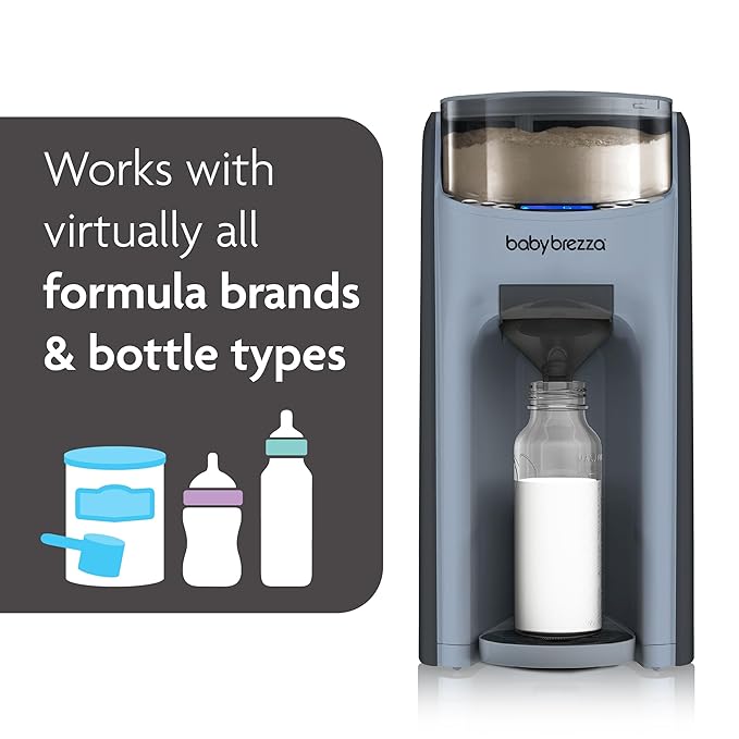 Baby Brezza New and Improved Formula Pro Advanced Formula Dispenser Machine - Automatically Mix a Warm Formula Bottle Instantly - Easily Make Bottle with Automatic Powder Blending, Slate-CubbioJoy
