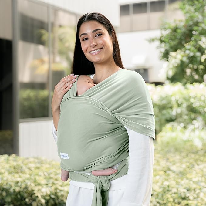 Comfy Cubs Baby Wrap Carrier - Soft & Secure Fit Cotton Blend Baby Carrier Newborn to Toddler - Hands-Free & Lightweight Infant Wrap - Adjustable, One Size Fits All Toddler Sling - Fern-CubbioJoy