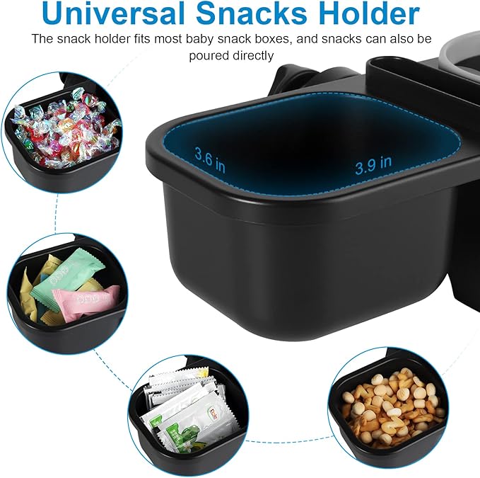 Accmor Stroller Cup Holder with Tray, Universal Cup Holder, Bike Bottle Holder, 360° Rotatable Large Caliber Drinks Holder for Stroller, Bike, Wheelchair, Walker-CubbioJoy