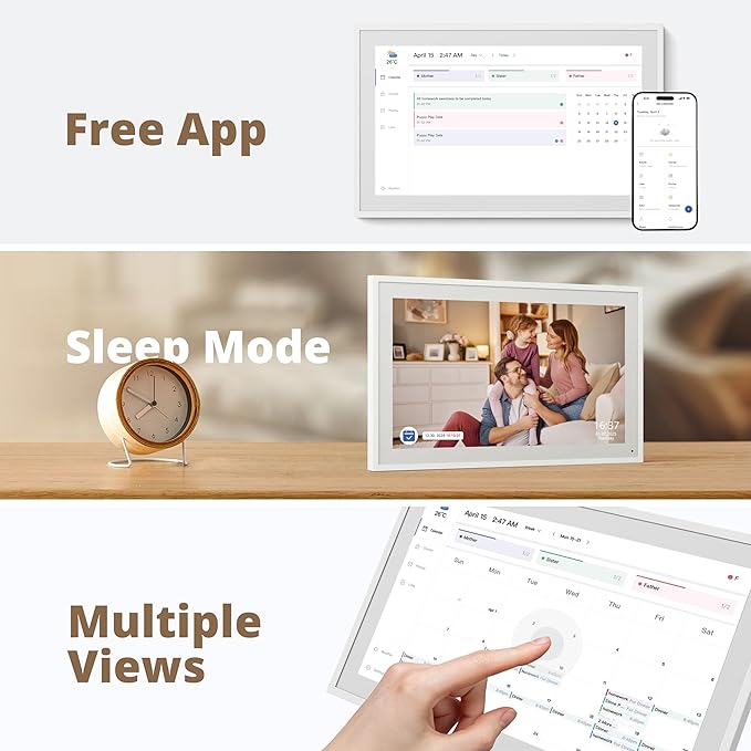 Dragon Touch 15.6" Digital Calendar Chore Chart – 1080P Full HD Interactive Touchscreen, Smart Family Planner, Hearth Display Digital Calendar Wall & Desk Mountable for Seamless Scheduling-CubbioJoy