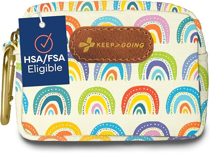 KeepGoing Small Travel First Aid Kit Kids – 60 Pc. Mini First Aid Kit for Purse, Diaper Bag, & Backpack with Latex-Free Bandages – 4 Oz., & 4.5 x 3.5 x 2 in, TSA-Approved-CubbioJoy