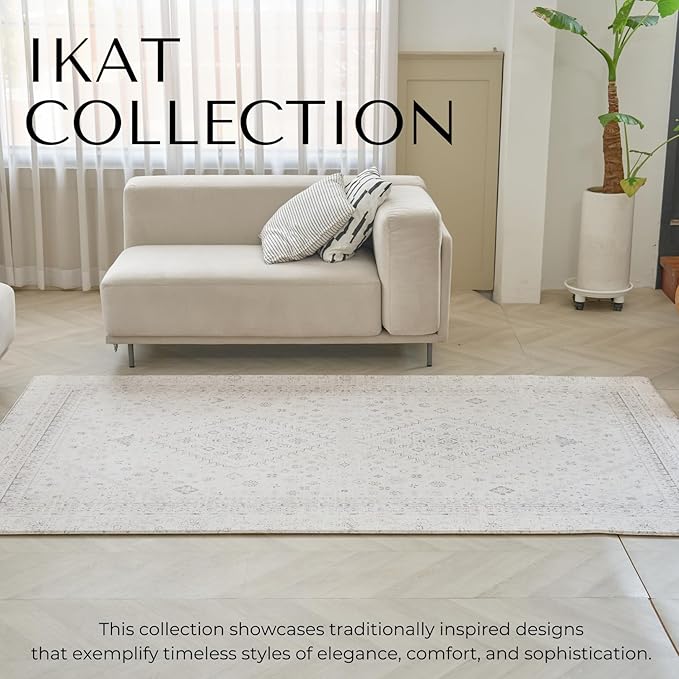 Baby Care Soft Rug (Prestige, Ikat - Persia) 98'' x 59'' Original One-Piece Reversible Rollable Waterproof Play Mat for Infants, Babies, Toddler, and Kids-CubbioJoy