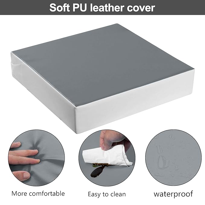 Kalawen Booster Seat for Kitchen Chair, Upgraded 2Pcs PU Washable Straps Safety Buckle Kids Toddler Booster Seat for Table-CubbioJoy