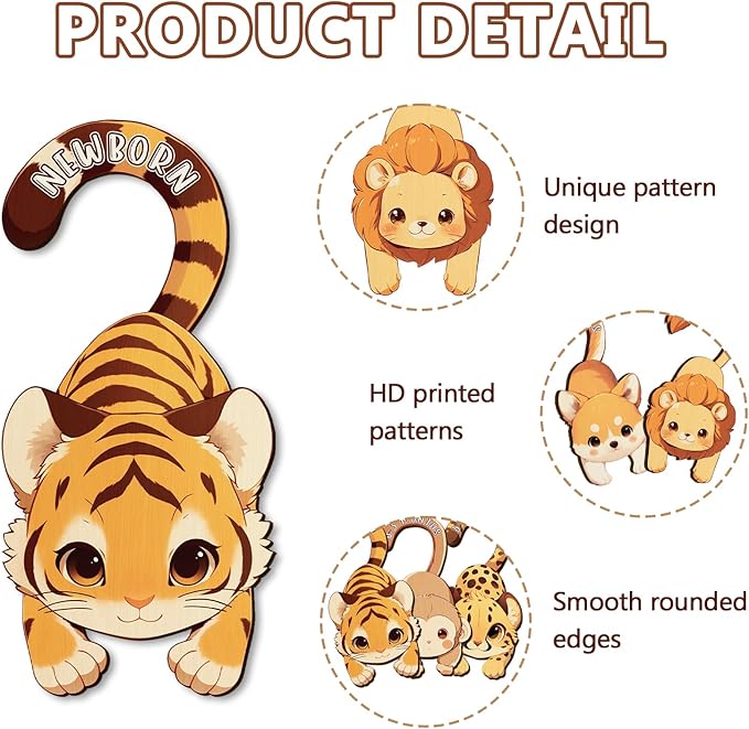 Baby Closet Dividers for Clothes - Set of 8 Unique Animals Design Baby Size Closet Divider Newborn to 24 Months, Babies Wardrobe Closet Organizer Nursery Decor Gender Neutral Kid Clothes Dividers-CubbioJoy