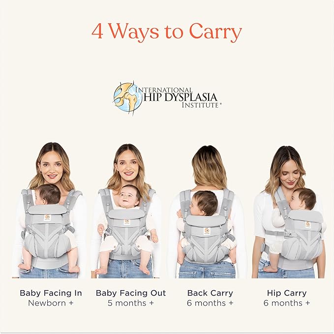 Ergobaby Omni Classic (formerly OMNI 360) All-Position Baby Carrier for Newborn to Toddler with Lumbar Support and Cool Air Mesh, 7-45 Pounds, Midnight Blue, One Size-CubbioJoy