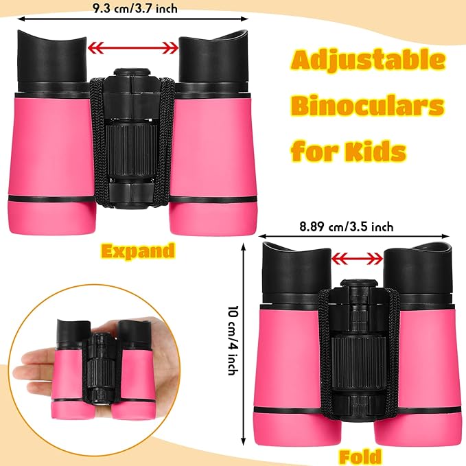 6 Pack Kids Binoculars Shock Proof Toy Binoculars Set for Age 6 Years Boys Girls Hunting Folding Small Telescope Birthday Gifts Bird Watching Educational Learning Camping Outdoor (Cute Colors)-CubbioJoy