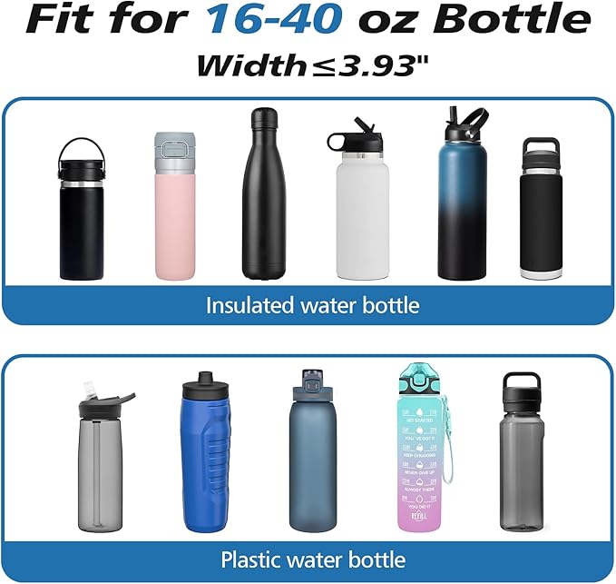 32 40 oz Water Bottle Carrier with Strap, Neoprene Water Bottle Sleeve Bag with 2 Pockets Insulated Flask Sling Holder for Walking Hiking Gym-CubbioJoy