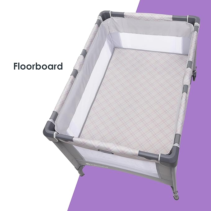 Baby Trend Lullaby Nursery Suite EZ-Fold Playard with Portable Rocking Lounger, Madrid Plaid-CubbioJoy