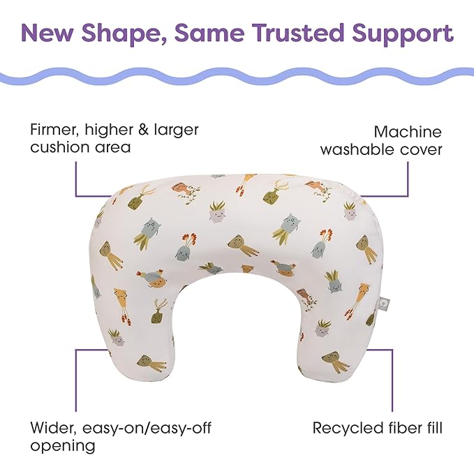 Boppy Nursing Pillow - Ergonomic Bottle & Breastfeeding Pillow with High, Firm, Large Area, Water-Repellent Cushion with Washable Cover; Baby Safety Alliance Verified - Tan Happy Houseplants-CubbioJoy