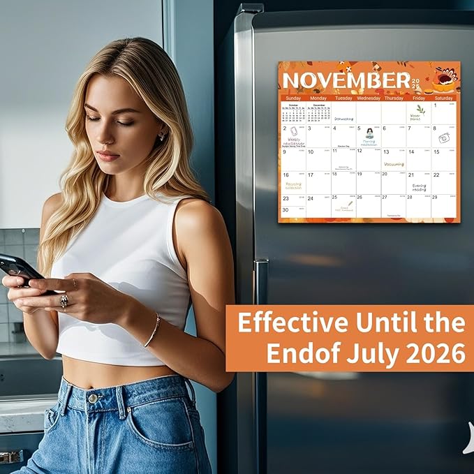 2025-2026 Magnetic Fridge Calendar 18 Monthly Magnetic Calendar for Refrigerator 2025-2026 Wall Calendar Planner Runs from February 2025 Until July 2026 Easy Organizing Markers Tearable (Festive)-CubbioJoy