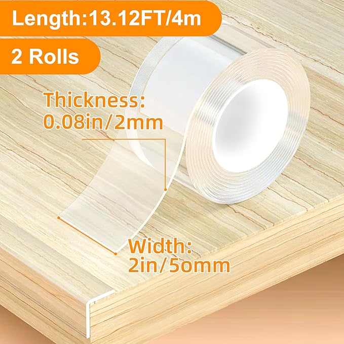 Clear Soft Corner Protectors for Furniture Strip,2 in x 13.12 FT x 2 Rolls,Sharp Edge & Table Bumper,Window Edge,Wall Protector, Soft Corner Guards Safe for Proof,Table Corner Protectors in Family-CubbioJoy