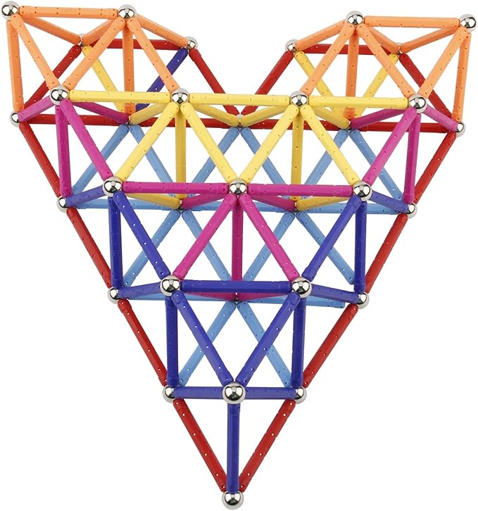 160 Pcs Magnet Building Sticks Kids Toys, Lengthen Magnetic Construction Building Blocks Set 3D Brain Training Learning Educational DIY STEM Toys-CubbioJoy