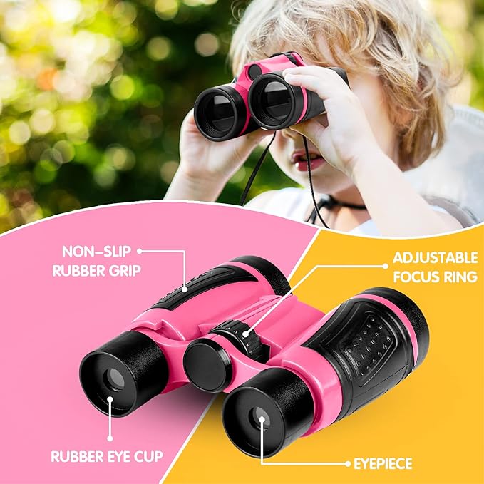 INNOCHEER Kids Explorer Kit & Bug Catcher Kit & Safari Costume Kit, Outdoor Exploration Set with Hat, Vest, Butterfly Net and Bugs Book for Boys Girls 3-12 Years Old (Camouflage Pink)-CubbioJoy