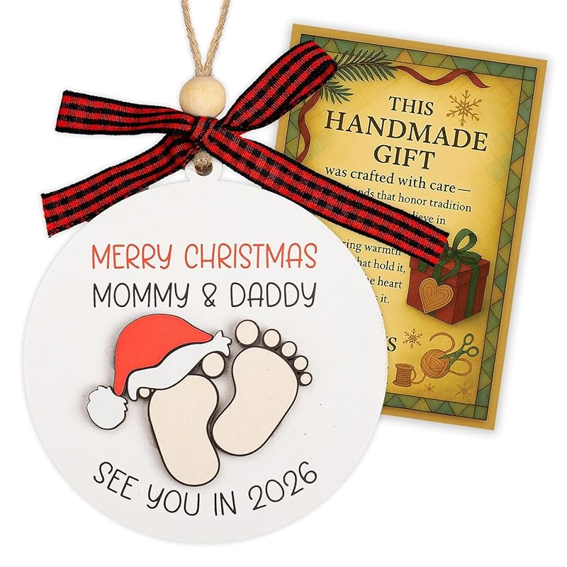 Baby First Christmas Ornament 2025, Expecting Baby Ornament 2026, New Mommy & Daddy Gift, Gifts for Expecting Parents Mom to be, New Baby Ornaments, Pregnancy Ornament for Mommy & Daddy to be-CubbioJoy