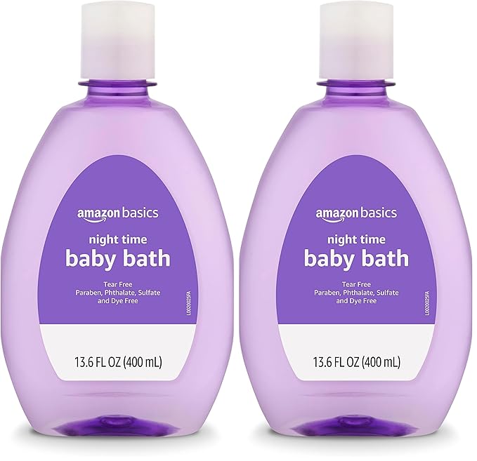 Amazon Basics Night-Time Baby Bath, Lightly scented, 13.6 Fl Oz (Pack of 2) (Previously Solimo)-CubbioJoy