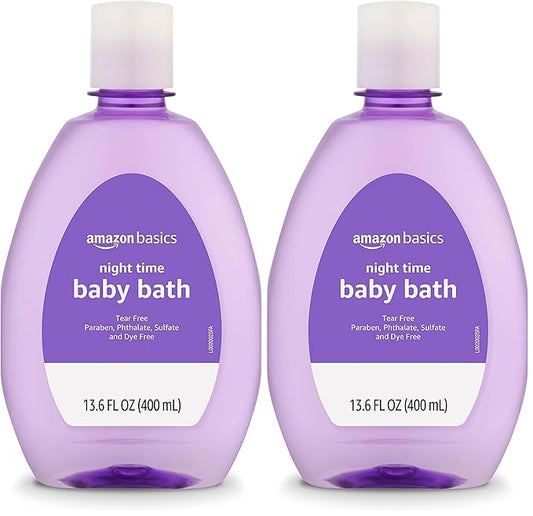 Amazon Basics Night-Time Baby Bath, Lightly scented, 13.6 Fl Oz (Pack of 2) (Previously Solimo)-CubbioJoy