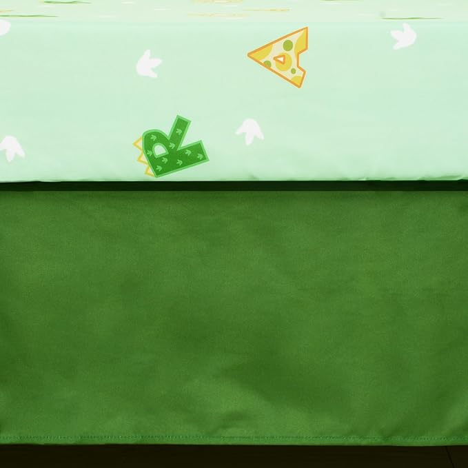 Cloele Crib Bedding Set for Boys,4 Piece Dinosaur Baby Bedding Set,Standard Size Toddler Nursery Bedding Includes Comforter,Crib Skirt,Fitted Sheet&Pillowcase,Soft Dinosaur Blanket-Green-CubbioJoy