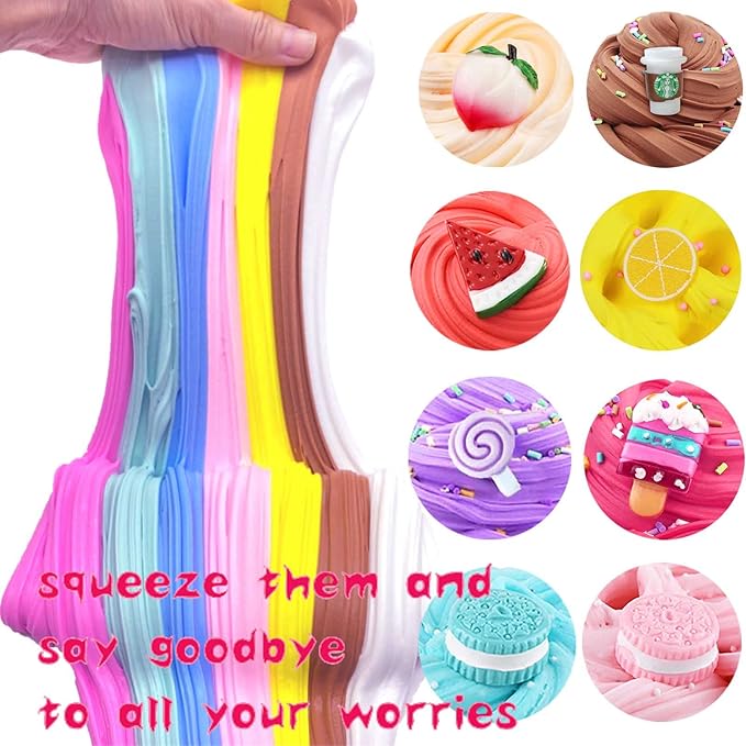 Butter Slime Kit for Girls and Boys 11pack with Scent,Stretchy and Non-Sticky,Stress Relief Fidget Toy,Birthday Gift and Party Favors Easter Basket Stuffers Christmas Party Supplies-CubbioJoy