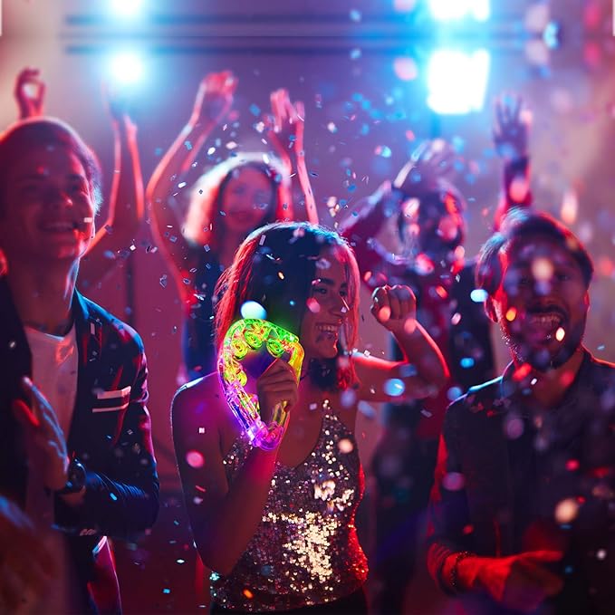 Aywewii LED Tambourine for Kids & Adults, Light Up Toys Handheld Musical Flashing Tamborine with 3 Modes, Sensory Toys Autism Toys for Birthday, Christmas, Concerts & Party-CubbioJoy