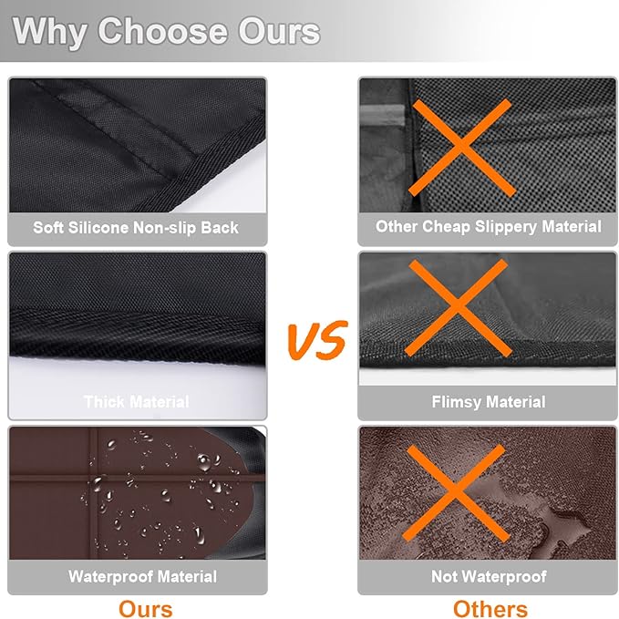 Car Seat Protector,2 Pack Automotive Seat Protectors Baby Carseat Pad Waterproof & Durable 600D Fabric for Child Baby Car Seat Mat Vehicle Pet Cover 2 Storage Pockets (Brown)-CubbioJoy