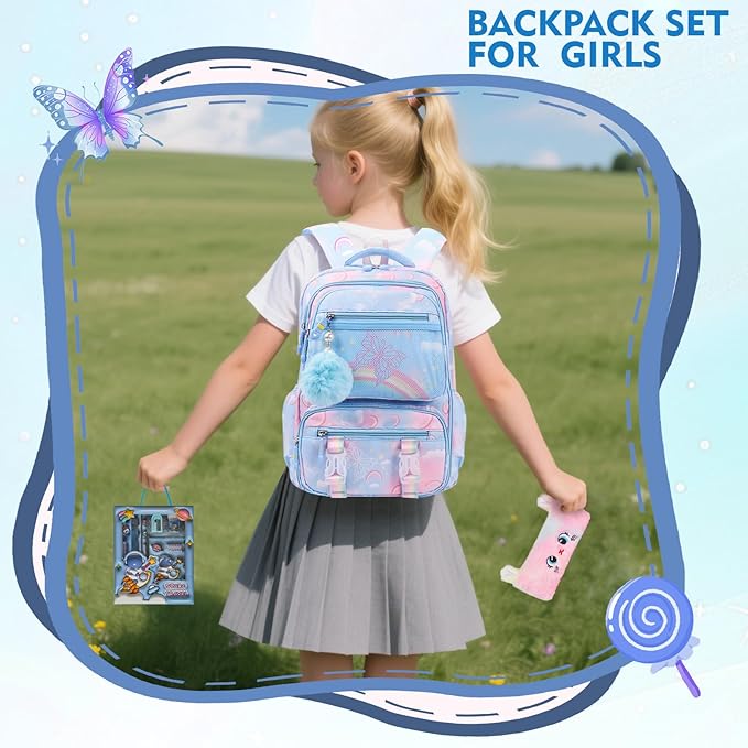 Aesthetic Kawaii Rainbow Backpack-CubbioJoy