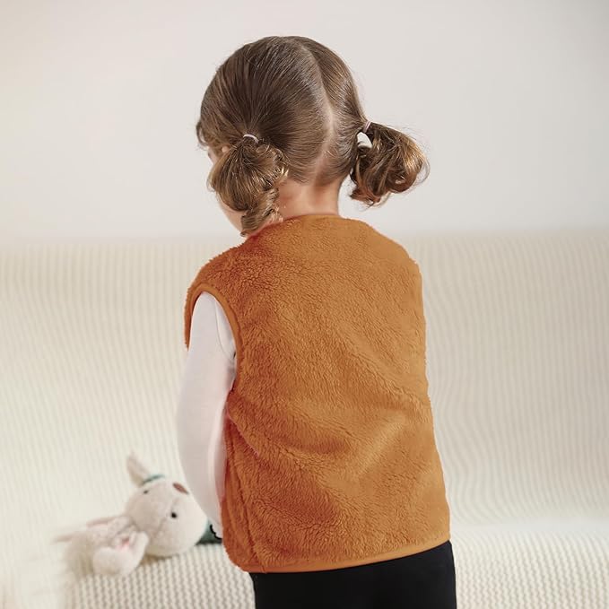 Baby Boys Girls Fleece Vest Zip Up Cute Bear Jackets Fuzzy Fall Winter Warm Clothes Newborn Outwear for Toddler Infant-CubbioJoy