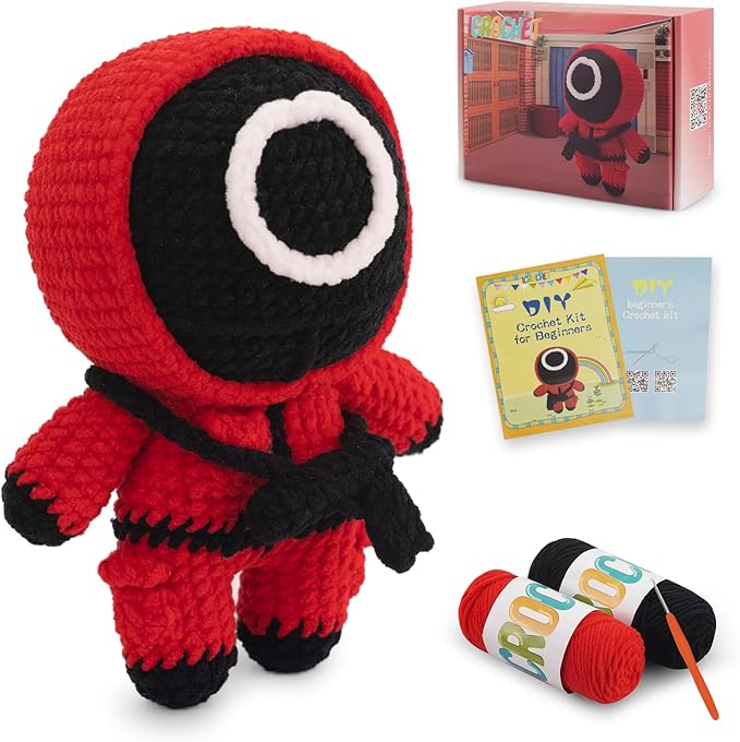 Crochet Kit for Beginners,Crochet Kit Amigurumi Crocheting Animals Kits with Step-by-Step Video Tutorials, Knitting Starter Pack for Adults and Kids-CubbioJoy